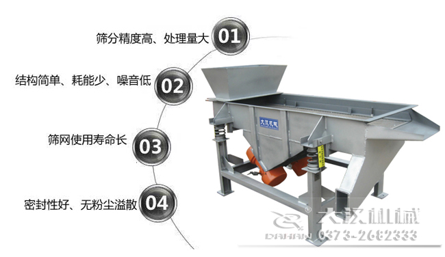 1016型直線振動(dòng)篩特點(diǎn)：1，篩分精度高，處理量大。2，結(jié)構(gòu)簡(jiǎn)單，耗能少，噪音低，3，篩網(wǎng)使用壽命長(zhǎng)，密封性好無(wú)粉塵溢散。